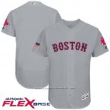 Maglia Baseball Uomo Boston Red Sox 2017 Stelle e Strisce Grigio Flex Base