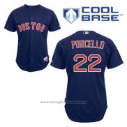 Maglia Baseball Uomo Boston Red Sox 22 Rick Porcello Blu Alternato Cool Base