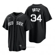 Maglia Baseball Uomo Boston Red Sox David Ortiz Replica 2021 Nero