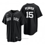 Maglia Baseball Uomo Boston Red Sox Dustin Pedroia Replica 2021 Nero