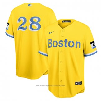 Maglia Baseball Uomo Boston Red Sox J.d. Martinez 2021 City Connect Replica Or