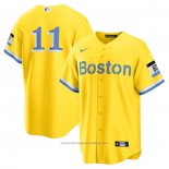 Maglia Baseball Uomo Boston Red Sox Rafael Devers 2021 City Connect Replica Oro2