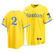 Maglia Baseball Uomo Boston Red Sox Xander Bogaerts 2021 City Connect Or