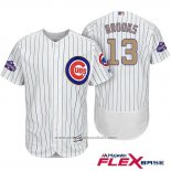 Maglia Baseball Uomo Chicago Cubs 13 Aaron Brooks Bianco Or Flex Base