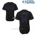 Maglia Baseball Uomo Chicago Cubs 14 Ernie Banks Nero Fashion Cool Base