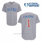 Maglia Baseball Uomo Chicago Cubs 1 Kosuke Fukudome Grigio Cool Base