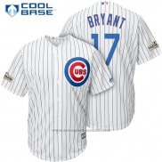 Maglia Baseball Uomo Chicago Cubs 2017 Postseason 17 Kris Bryant Bianco Cool Base