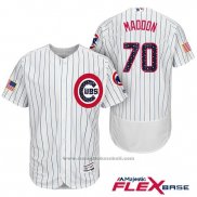 Maglia Baseball Uomo Chicago Cubs 2017 Stelle e Strisce Cubs 70 Joe Maddon Bianco Flex Base