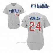 Maglia Baseball Uomo Chicago Cubs 24 Dexter Fowler Grigio Cool Base