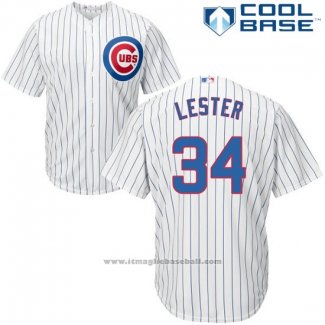 Maglia Baseball Uomo Chicago Cubs 34 Jon Lester Bianco Autentico Collection Cool Base