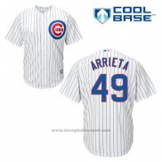 Maglia Baseball Uomo Chicago Cubs 49 Jake Arrieta Bianco Home Cool Base