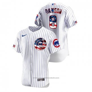 Maglia Baseball Uomo Chicago Cubs Andre Dawson 2020 Stars & Stripes 4th of July Bianco