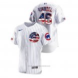 Maglia Baseball Uomo Chicago Cubs Craig Kimbrel 2020 Stars & Stripes 4th of July Bianco