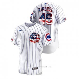 Maglia Baseball Uomo Chicago Cubs Craig Kimbrel 2020 Stars & Stripes 4th of July Bianco