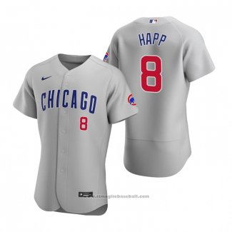 Maglia Baseball Uomo Chicago Cubs Ian Happ Autentico 2020 Road Grigio