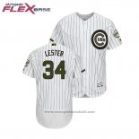 Maglia Baseball Uomo Chicago Cubs Jon Lester 2018 Memorial Day Flex Base Bianco