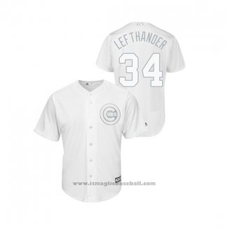 Maglia Baseball Uomo Chicago Cubs Jon Lester 2019 Players Weekend Lefthander Replica Bianco