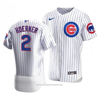 Maglia Baseball Uomo Chicago Cubs Nico Hoerner Autentico Primera Bianco