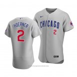 Maglia Baseball Uomo Chicago Cubs Nico Hoerner Autentico Road Grigio