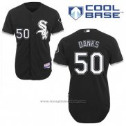 Maglia Baseball Uomo Chicago White Sox John Danks 50 Nero Alternato Cool Base