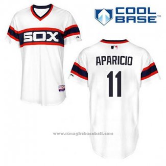 Maglia Baseball Uomo Chicago White Sox Luis Aparicio 11 Bianco Alternato Cool Base