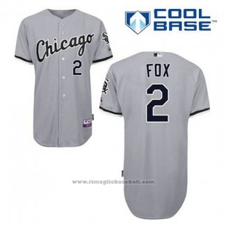 Maglia Baseball Uomo Chicago White Sox Nellie Fox 2 Grigio Cool Base