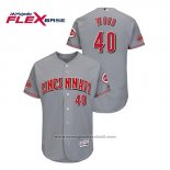 Maglia Baseball Uomo Cincinnati Reds Alex Wood Flex Base Grigio