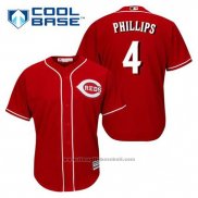 Maglia Baseball Uomo Cincinnati Reds Brandon Phillips 4 Rosso Alternato Cool Base