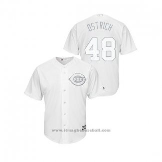 Maglia Baseball Uomo Cincinnati Reds Jared Hughes 2019 Players Weekend Ostrich Replica Bianco