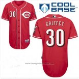 Maglia Baseball Uomo Cincinnati Reds Ken Griffey 30 Autentico Collection Rosso Cool Base Giocatore