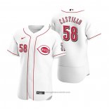 Maglia Baseball Uomo Cincinnati Reds Luis Castillo Autentico 2020 Primera Bianco