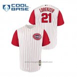 Maglia Baseball Uomo Cincinnati Reds Michael Lorenzen Throwback 1961 Cool Base Bianco Rosso