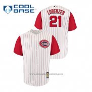 Maglia Baseball Uomo Cincinnati Reds Michael Lorenzen Throwback 1961 Cool Base Bianco Rosso