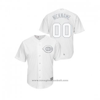 Maglia Baseball Uomo Cincinnati Reds Personalizzate 2019 Players Weekend Nickname Replica Bianco