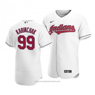 Maglia Baseball Uomo Cleveland Indians James Karinchak Autentico Primera Bianco