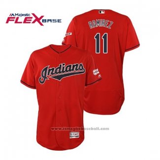 Maglia Baseball Uomo Cleveland Indians Jose Ramirez 2019 All Star Patch Flex Base Rosso