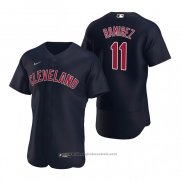 Maglia Baseball Uomo Cleveland Indians Jose Ramirez Alternato Autentico 2020 Blu