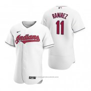 Maglia Baseball Uomo Cleveland Indians Jose Ramirez Autentico 2020 Primera Bianco