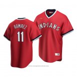 Maglia Baseball Uomo Cleveland Indians Jose Ramirez Cooperstown Collection Road Rosso