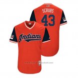 Maglia Baseball Uomo Cleveland Indians Josh Tomlin 2018 LLWS Players Weekend Scrubs Rosso