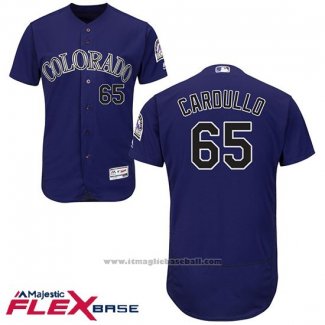 Maglia Baseball Uomo Colorado Rockies 65 Stephen Cardullo Viola Flex Base