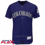 Maglia Baseball Uomo Colorado Rockies Blank Viola Flex Base Autentico Collection