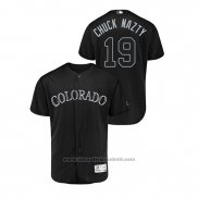 Maglia Baseball Uomo Colorado Rockies Charlie Blackmon019 Players Weekend Autentico Nero