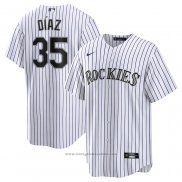 Maglia Baseball Uomo Colorado Rockies Elias Diaz Home Replica Bianco