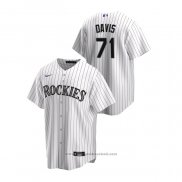 Maglia Baseball Uomo Colorado Rockies Wade Davis Replica Home Bianco