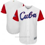 Maglia Baseball Uomo Cuba Clasico Mundial de Baseball 2017 Personalizzate Bianco