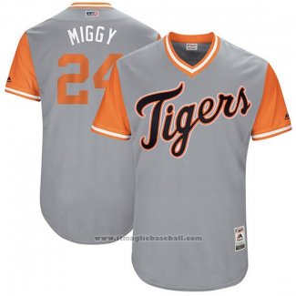 Maglia Baseball Uomo Detroit Tigers 2017 Little League World Series Miguel Cabrera Grigio