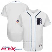 Maglia Baseball Uomo Detroit Tigers 2017 Stelle e Strisce Bianco Flex Base