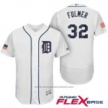 Maglia Baseball Uomo Detroit Tigers 2017 Stelle e Strisce Michael Fulmer Bianco Flex Base