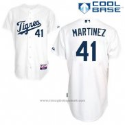 Maglia Baseball Uomo Detroit Tigers Victor Martinez 41 Bianco Los Tigres Cool Base